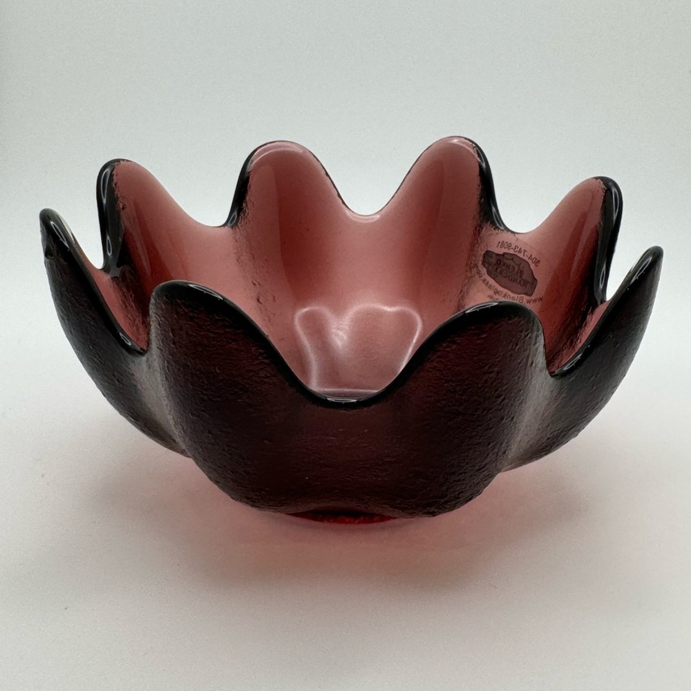 Vintage Blenko Amethyst Lotus Bowl Signed